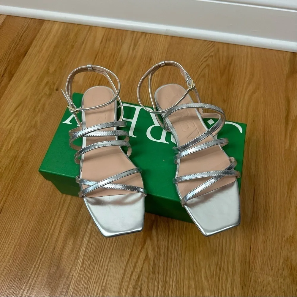 Jcrew Capri Silver Strappy Sandals